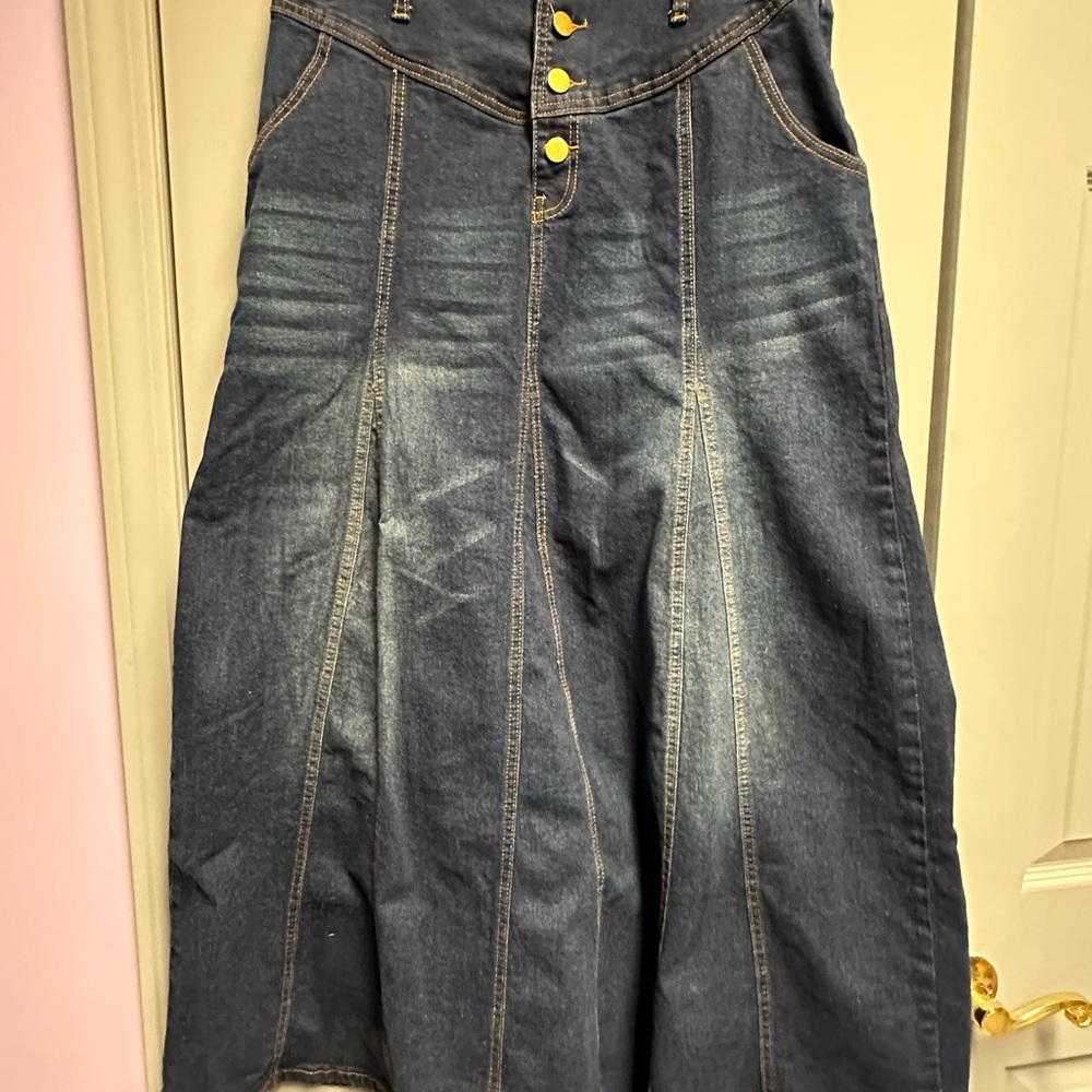 Stylish Blue Denim Jean Skirt